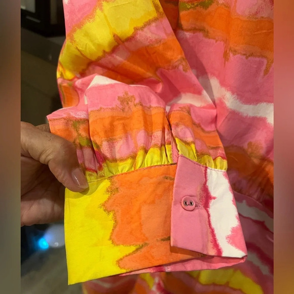 Scoop long sleeve print and yellow graphic dress size XXL/20 - Picture 6 of 12